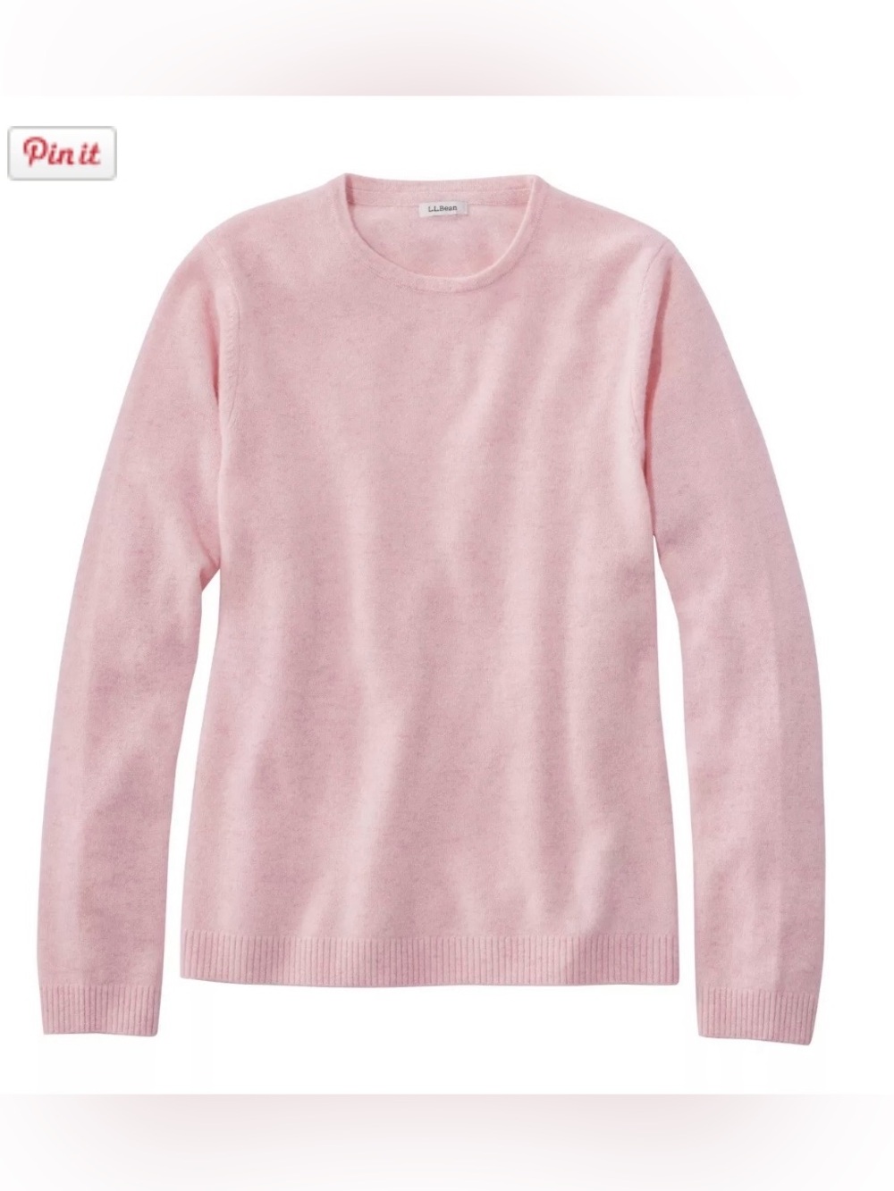 100% Cashmere L.L.Bean Light Pink Sweater - Never Worn